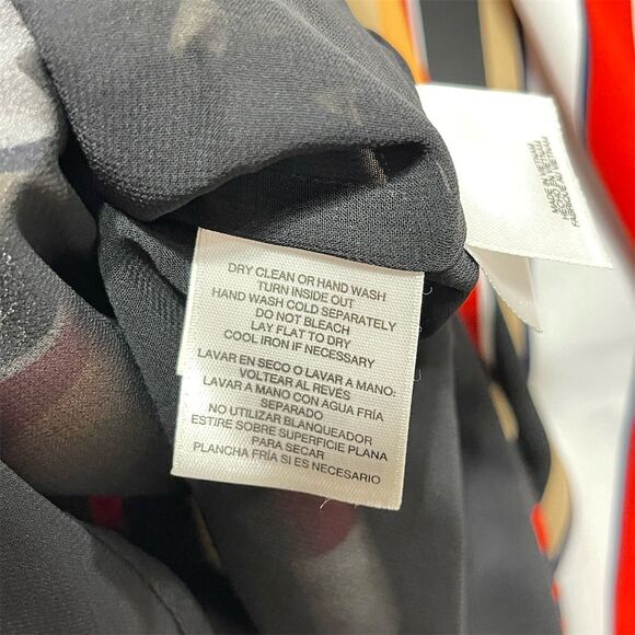 Anne Klein Cami Tank Top Size M Striped Red Blue Cream Black Spaghetti Strap - Picture 8 of 10